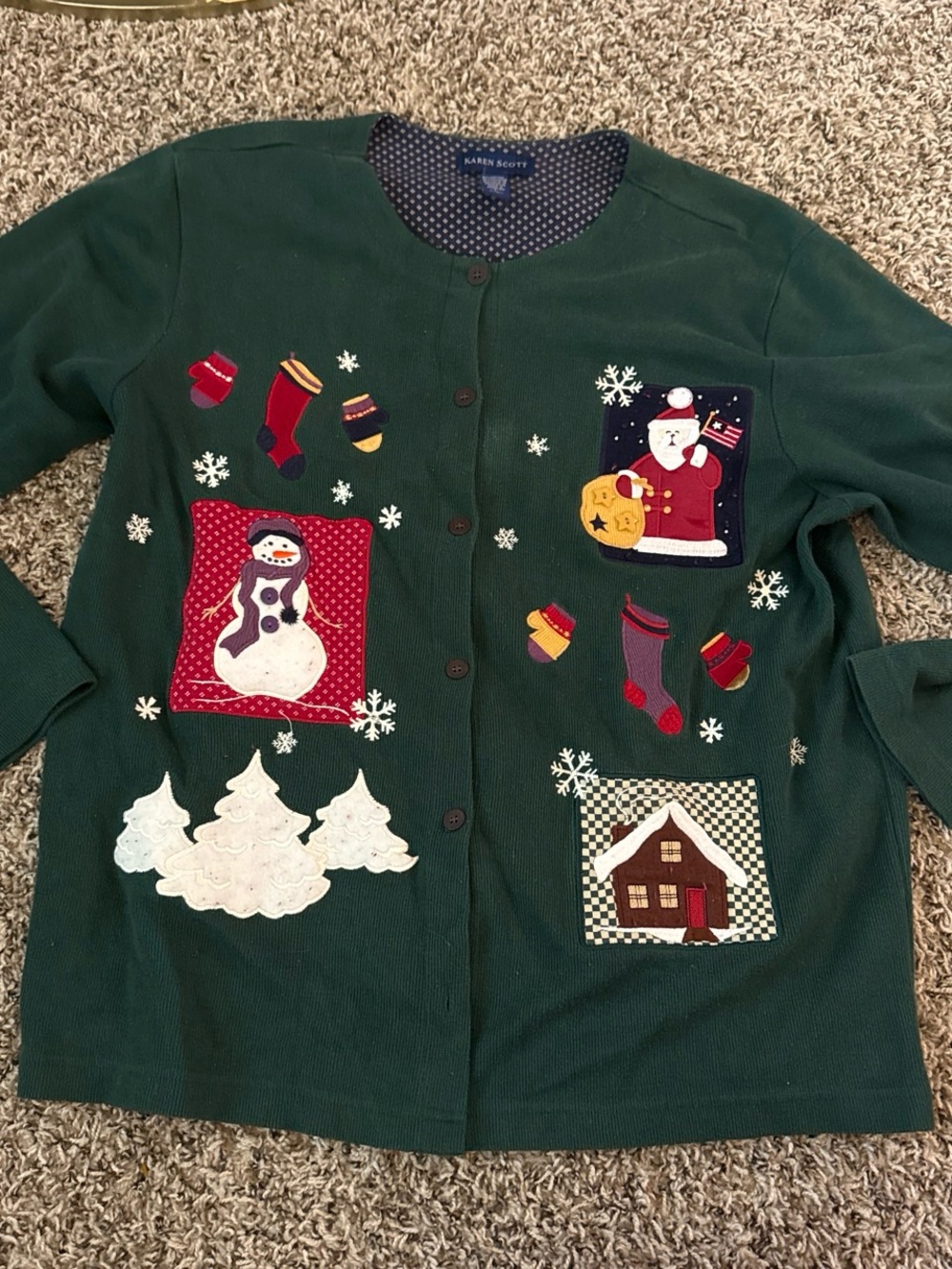 Vintage Karen Scott Christmas Cardigan